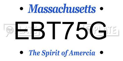 EBT75G Massachusetts License Plate
