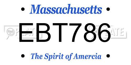 EBT786 Massachusetts License Plate