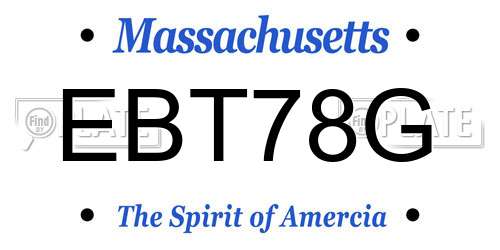 EBT78G Massachusetts License Plate