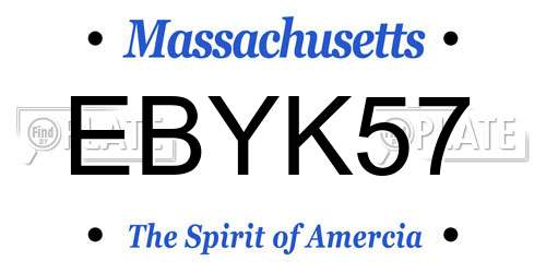 EBYK57 Massachusetts License Plate