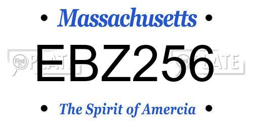 EBZ256 Massachusetts License Plate