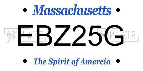 EBZ25G Massachusetts License Plate
