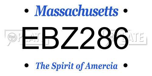 EBZ286 Massachusetts License Plate