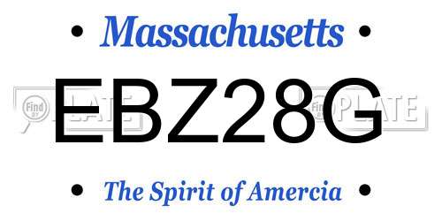 EBZ28G Massachusetts License Plate