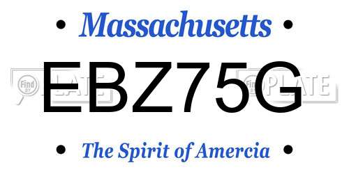 EBZ75G Massachusetts License Plate