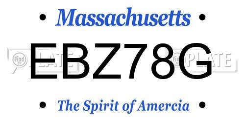 EBZ78G Massachusetts License Plate