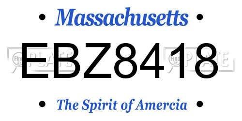 EBZ8418 Massachusetts License Plate