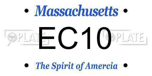 EC10 Massachusetts License Plate