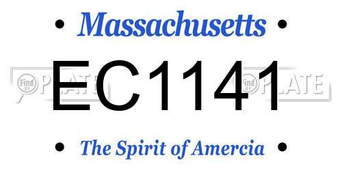 EC1141 Massachusetts License Plate