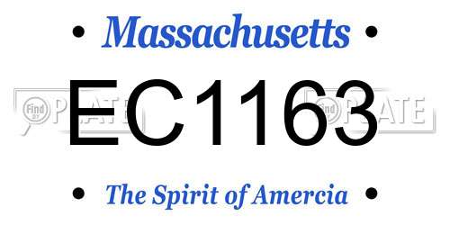 EC1163 Massachusetts License Plate