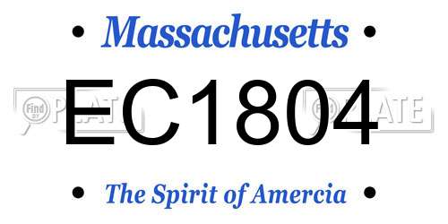 EC1804 Massachusetts License Plate