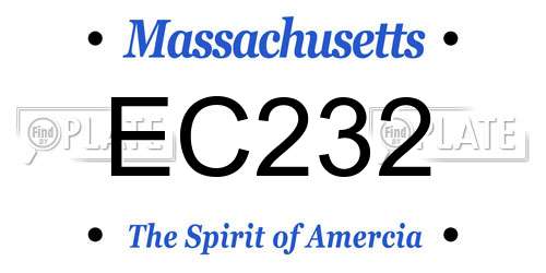 EC232 Massachusetts License Plate