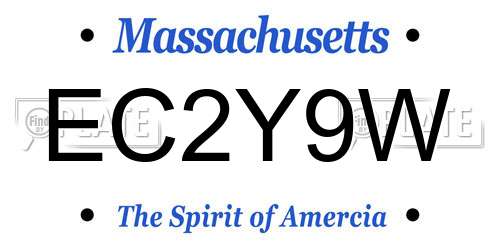 EC2Y9W Massachusetts License Plate