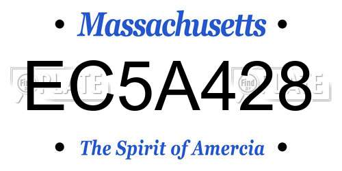 EC5A428 Massachusetts License Plate