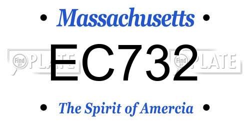 EC732 Massachusetts License Plate