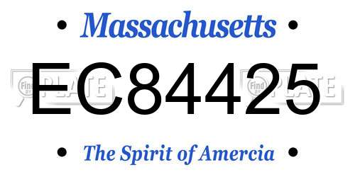 EC84425 Massachusetts License Plate
