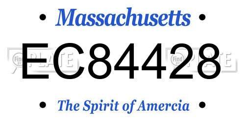 EC84428 Massachusetts License Plate