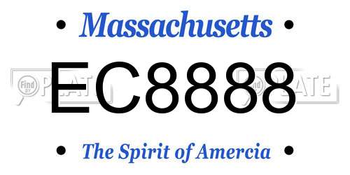 EC8888 Massachusetts License Plate