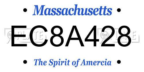EC8A428 Massachusetts License Plate