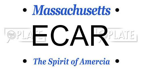 ECAR Massachusetts License Plate