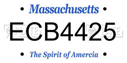 ECB4425 Massachusetts License Plate