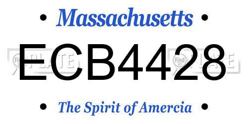 ECB4428 Massachusetts License Plate