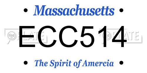 ECC514 Massachusetts License Plate