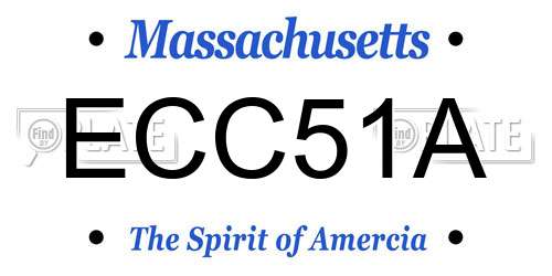 ECC51A Massachusetts License Plate