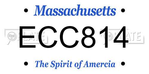 ECC814 Massachusetts License Plate