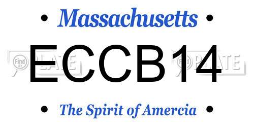 ECCB14 Massachusetts License Plate