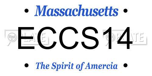 ECCS14 Massachusetts License Plate