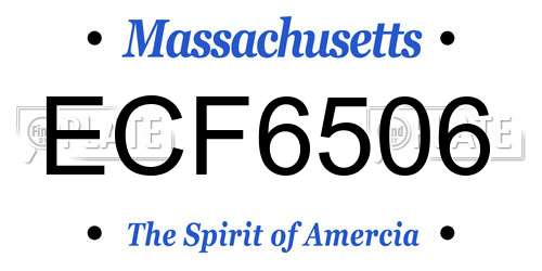 ECF6506 Massachusetts License Plate