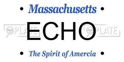 ECHO Massachusetts License Plate