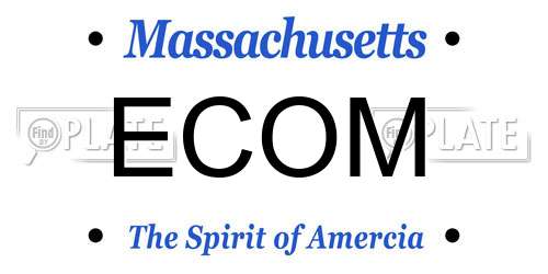 ECOM Massachusetts License Plate