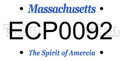 ECP0092 Massachusetts License Plate