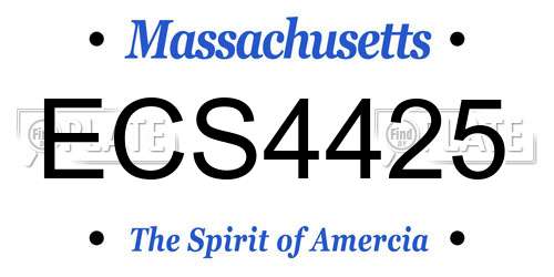 ECS4425 Massachusetts License Plate