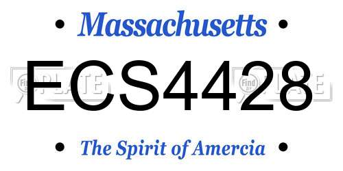 ECS4428 Massachusetts License Plate