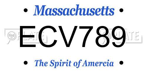 ECV789 Massachusetts License Plate