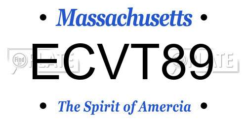 ECVT89 Massachusetts License Plate