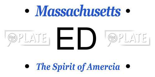 ED Massachusetts License Plate