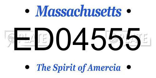 ED04555 Massachusetts License Plate