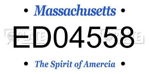 ED04558 Massachusetts License Plate