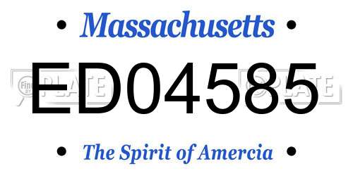 ED04585 Massachusetts License Plate