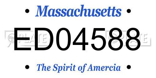 ED04588 Massachusetts License Plate