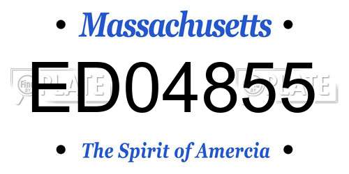 ED04855 Massachusetts License Plate