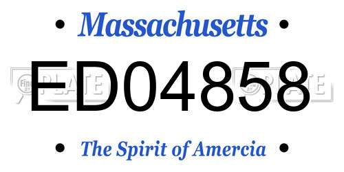 ED04858 Massachusetts License Plate
