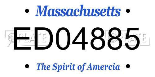 ED04885 Massachusetts License Plate