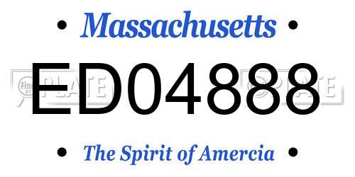 ED04888 Massachusetts License Plate