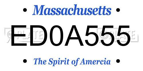 ED0A555 Massachusetts License Plate