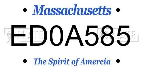 ED0A585 Massachusetts License Plate